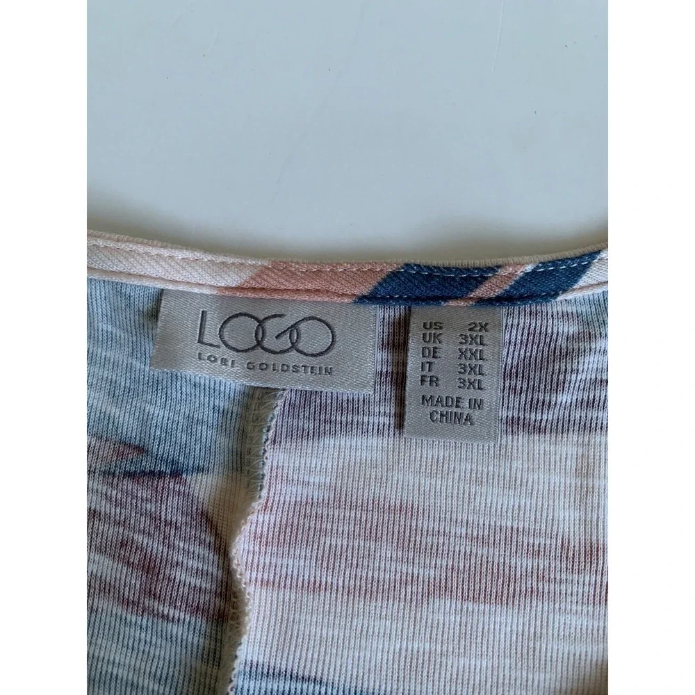 LOGO Lori Goldstein Womens Cardigan‎ 2X Camo Camping Lounge Slouchy Fall Comfy